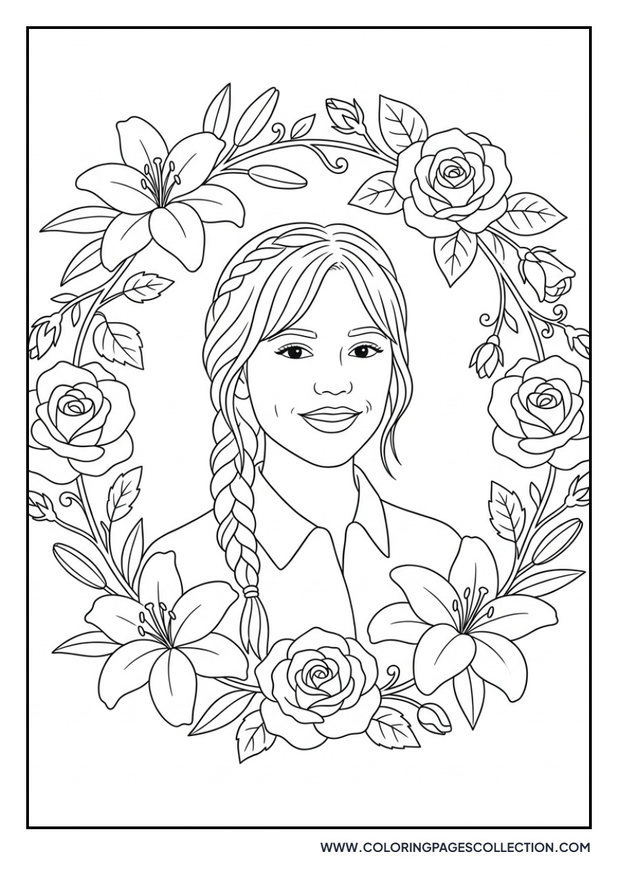 Jenna Ortega with Flowers