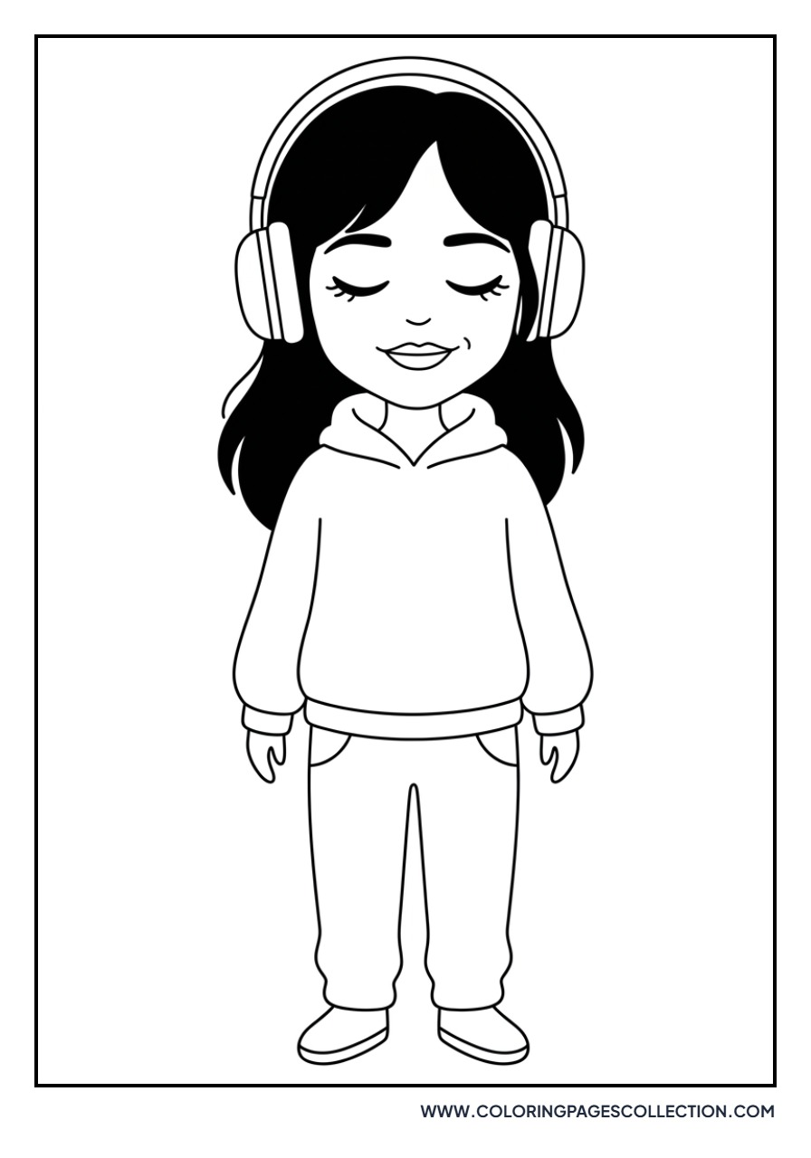 Jenna Ortega with Headphones