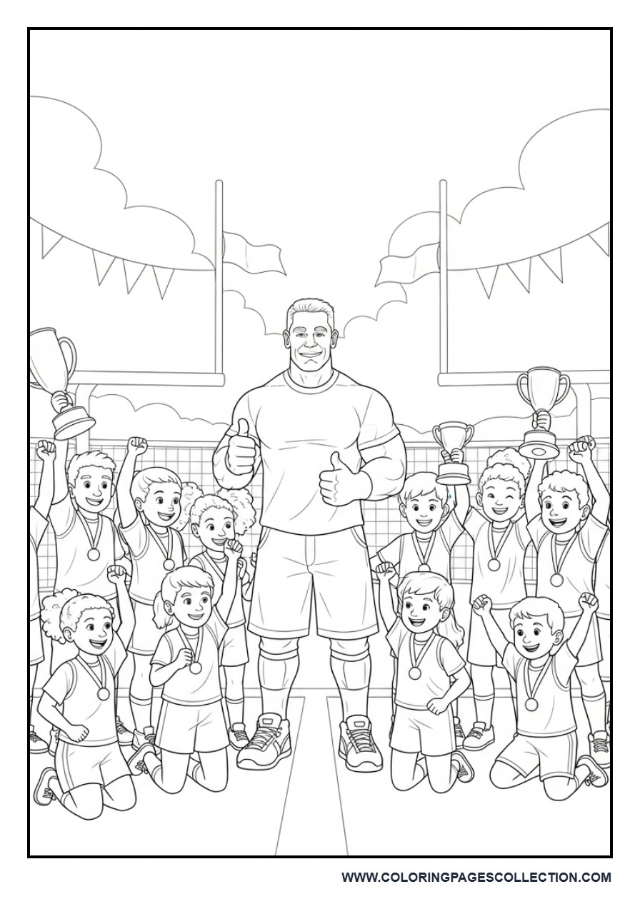 John Cena Cheering with Young Athletes