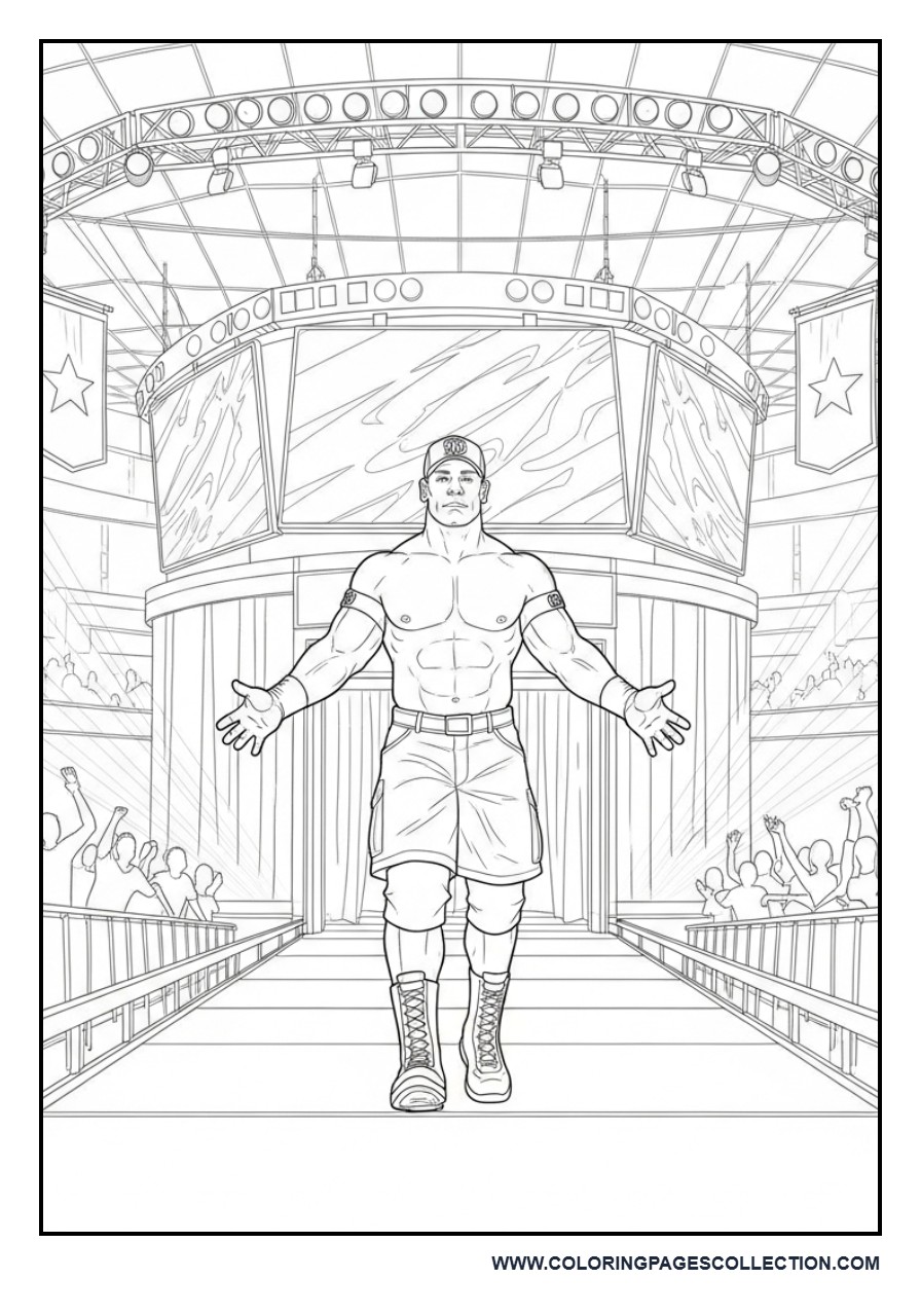 John Cena Crossing the Championship Entrance Ramp