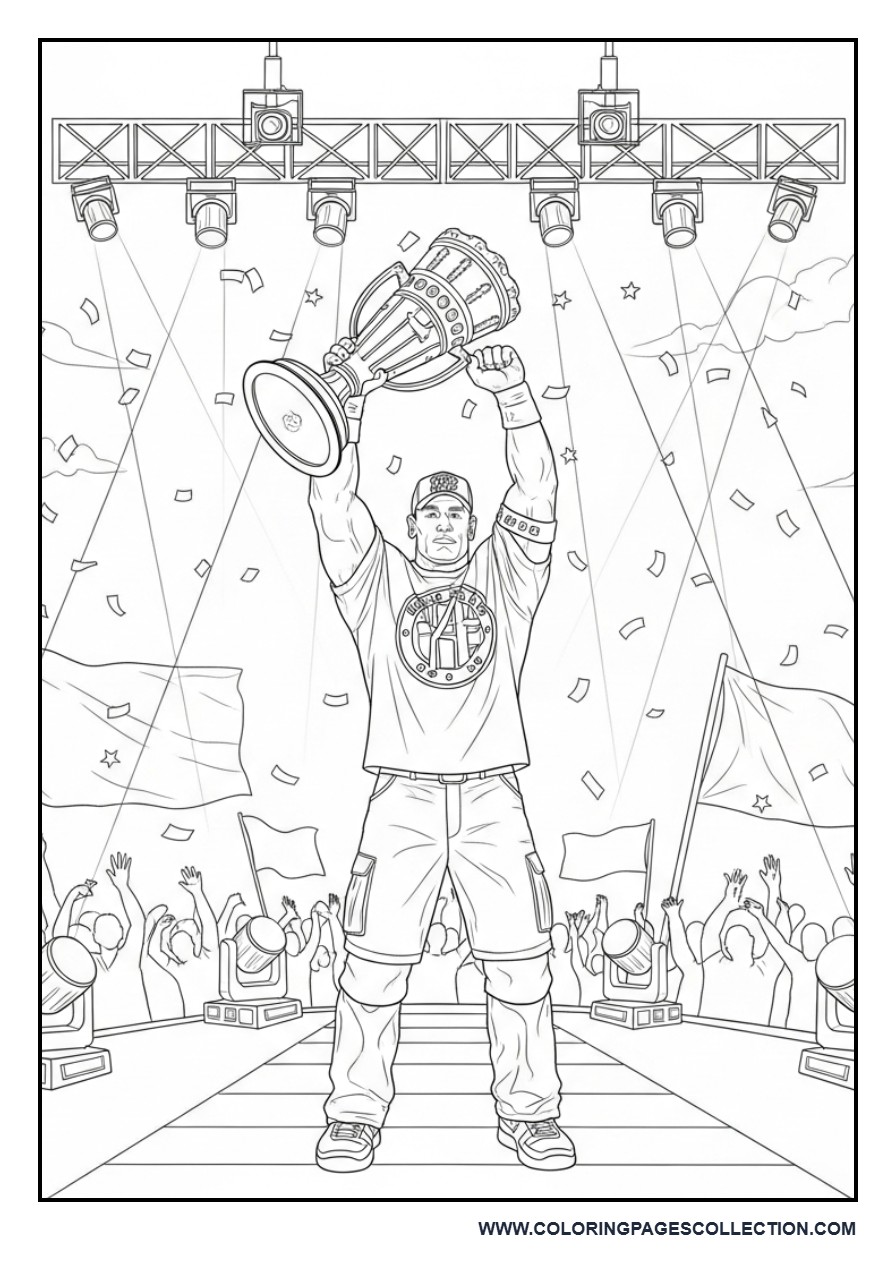 John Cena Holding a Championship Trophy