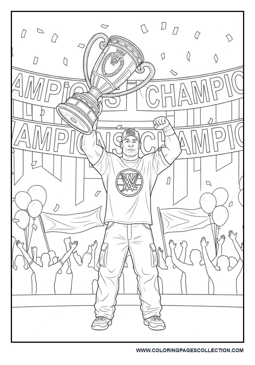 John Cena Holding a Giant Sports Trophy