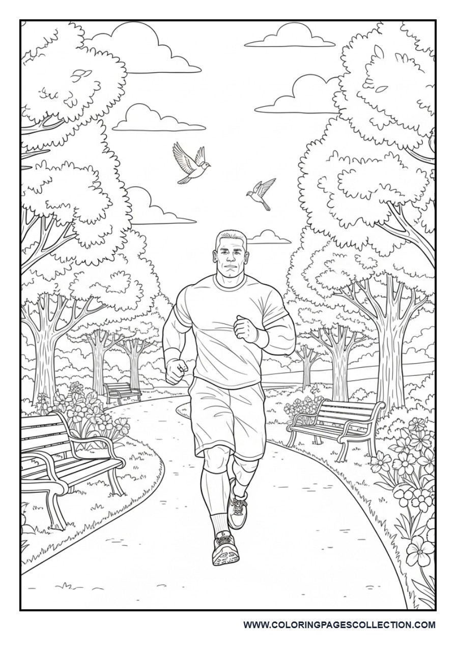 John Cena Jogging Through a City Park