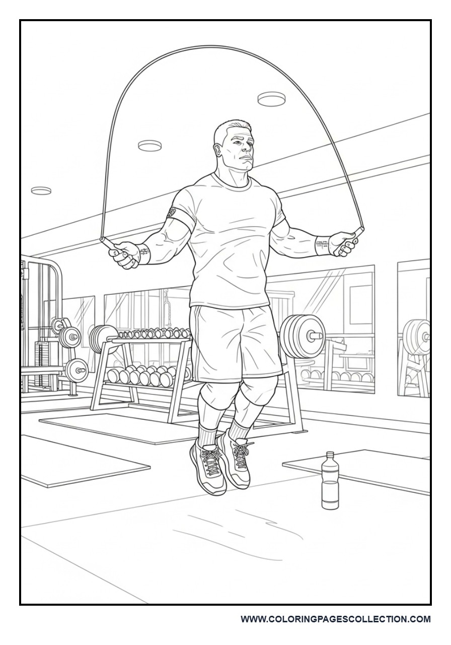 John Cena Jumping Rope During Workout