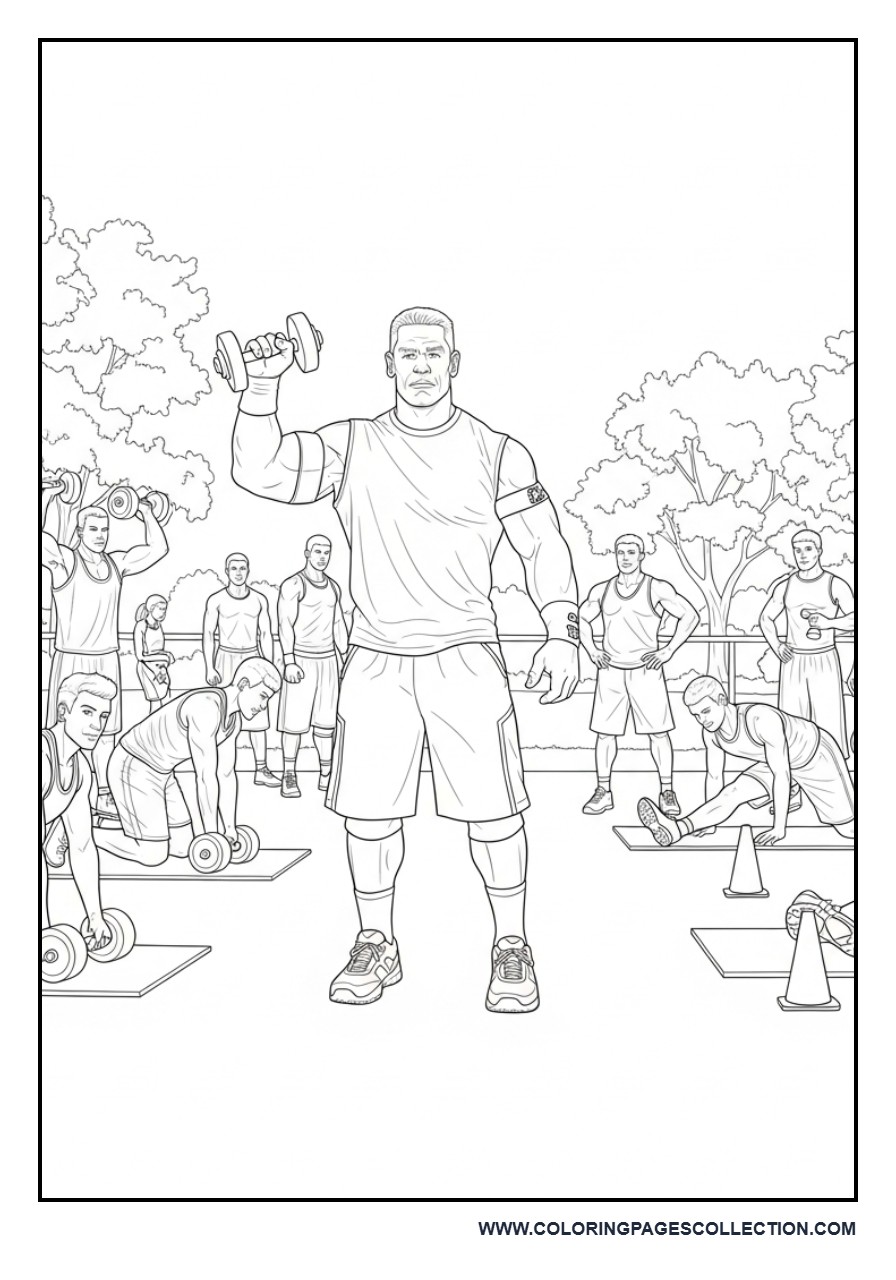 John Cena Leading a Team Workout