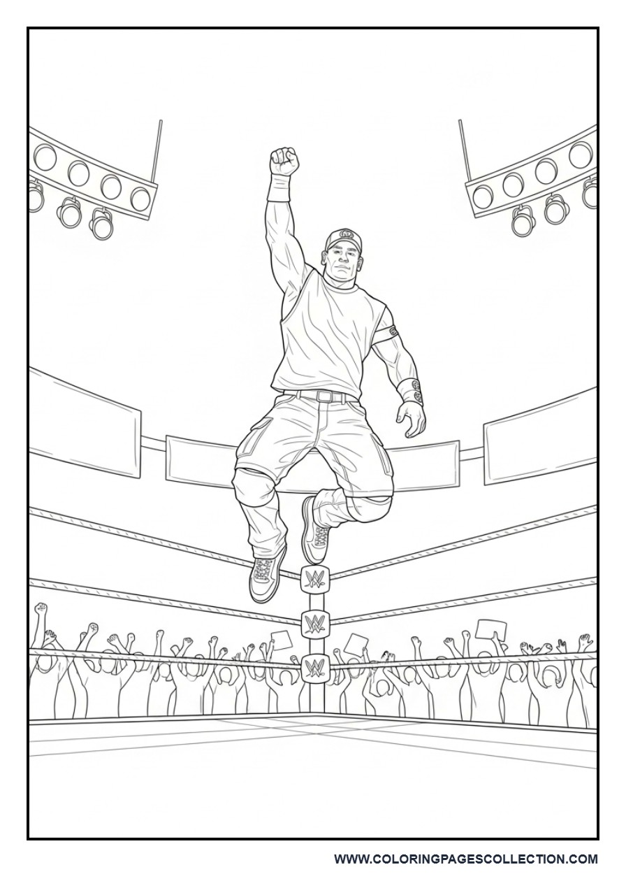 John Cena Performing an Athletic Jump