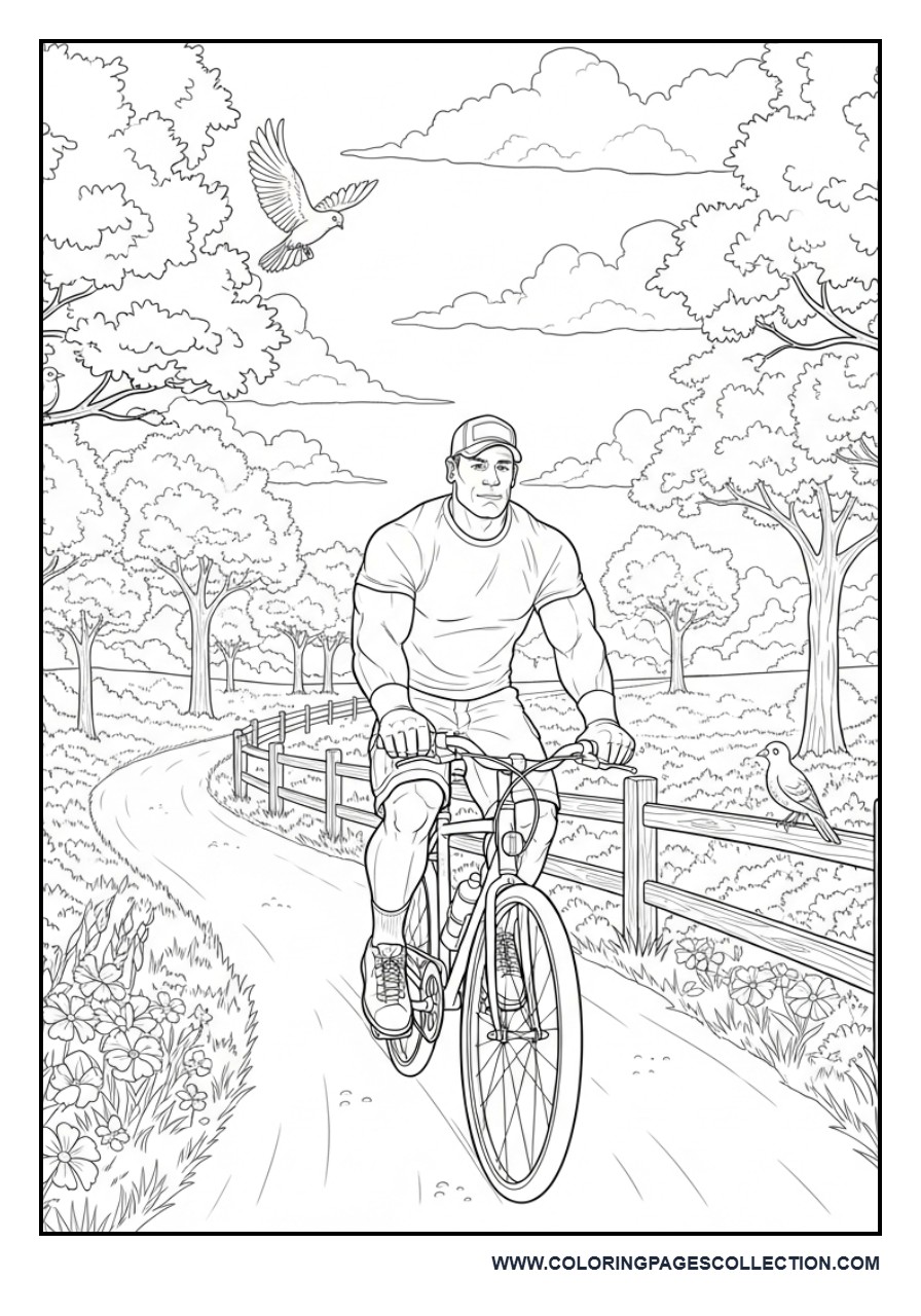 John Cena Riding a Bicycle for Fitness