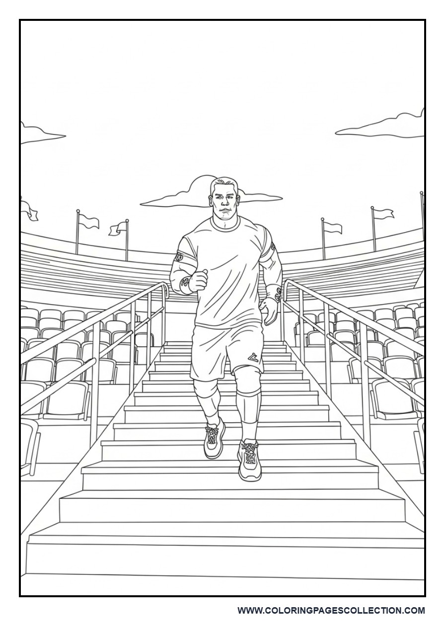 John Cena Running Up Stadium Stairs