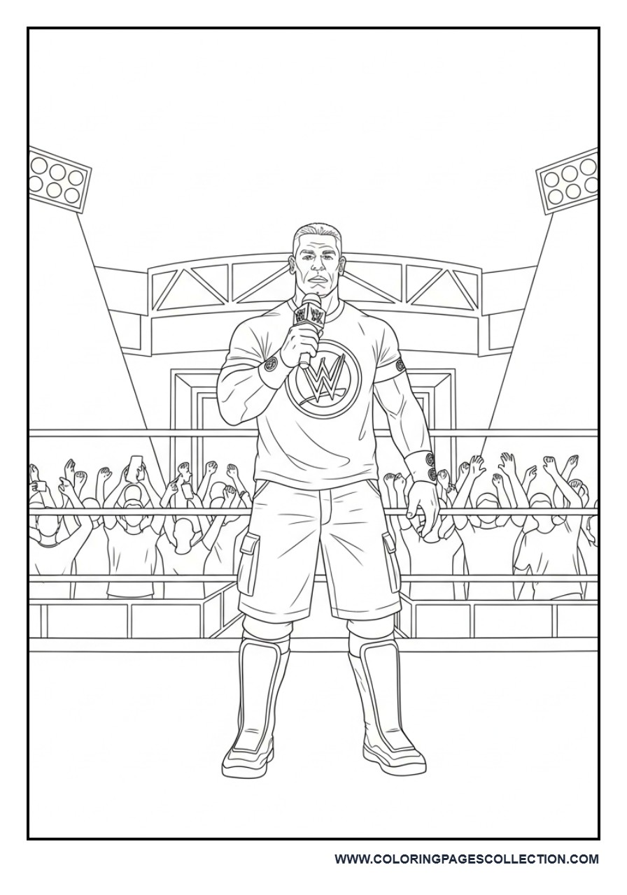 John Cena Speaking with a Microphone