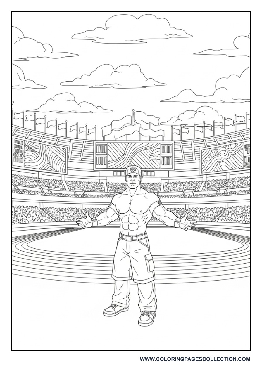 John Cena Standing on a Stadium Field