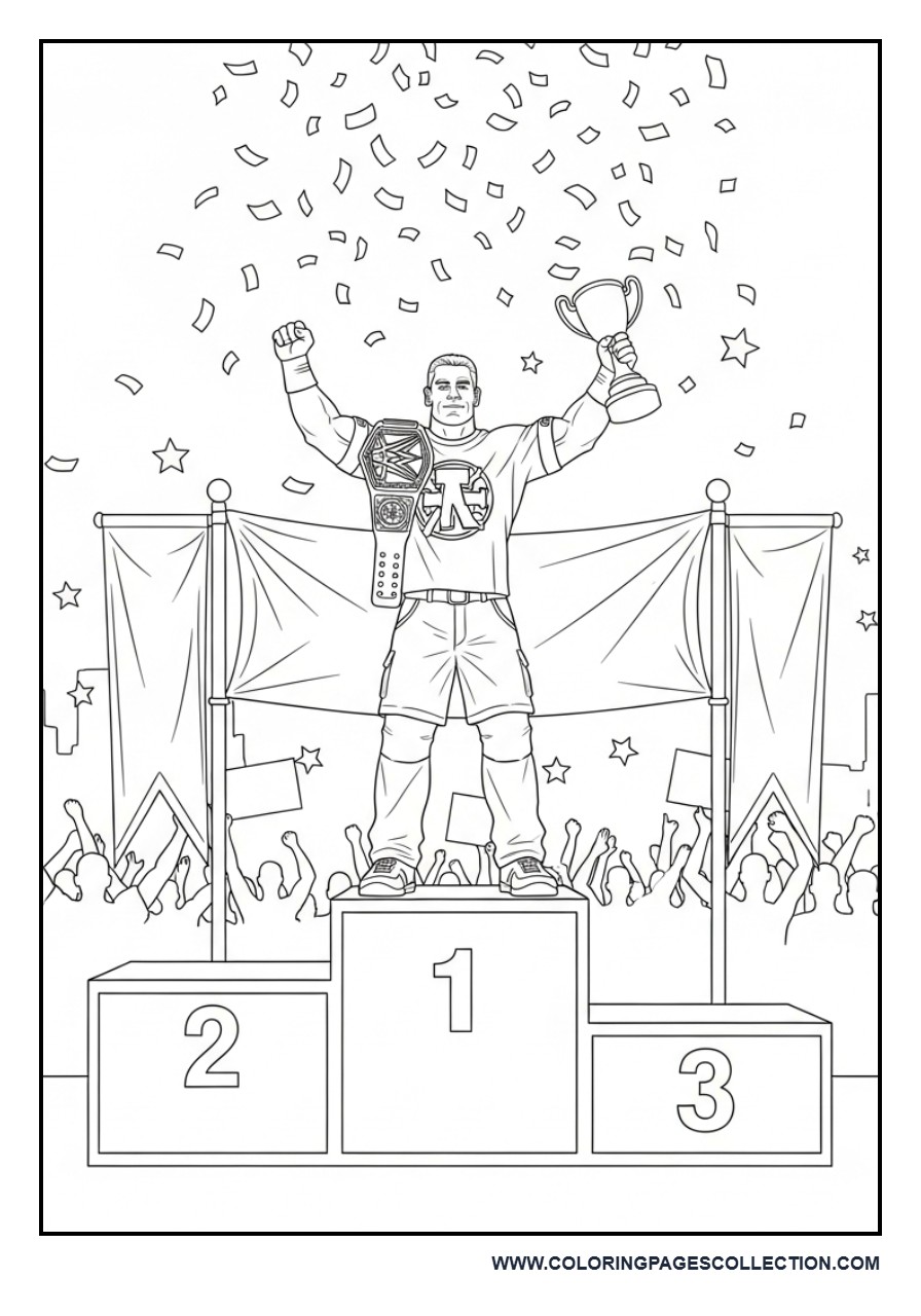 John Cena Standing on a Winner’s Podium