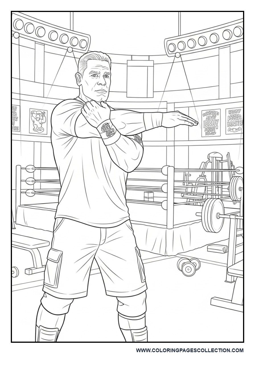 John Cena Stretching Before a Big Match