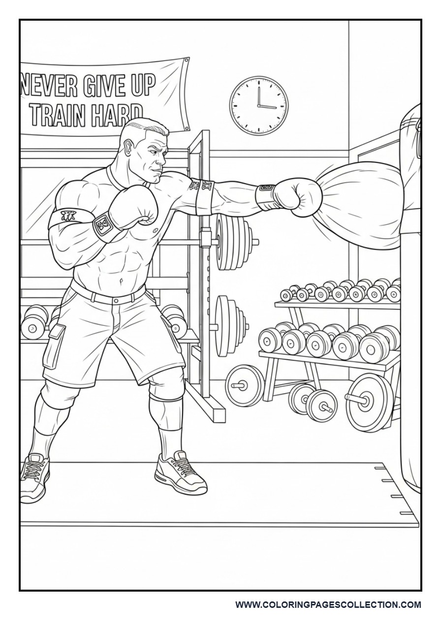John Cena Training with a Punching Bag