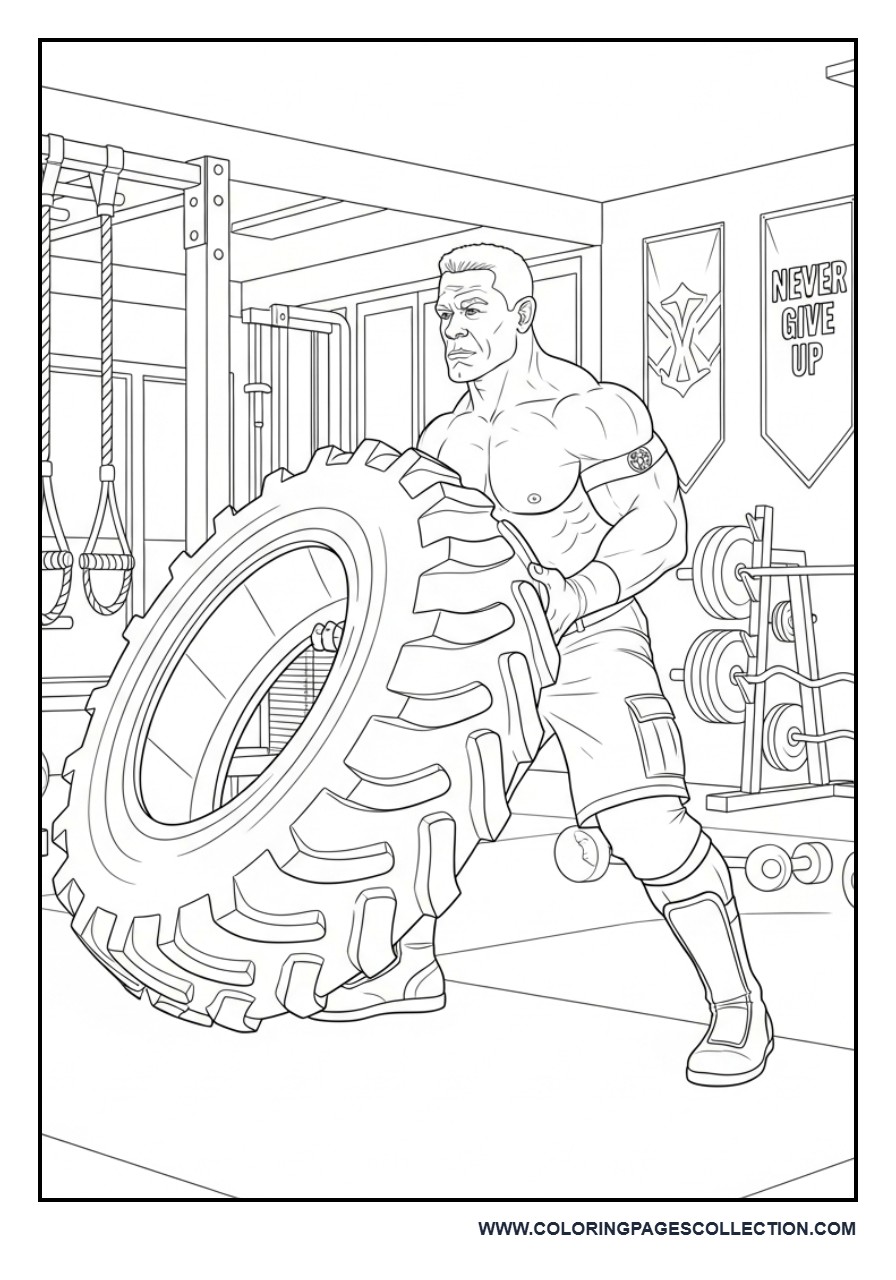 John Cena Training with a Tractor Tire