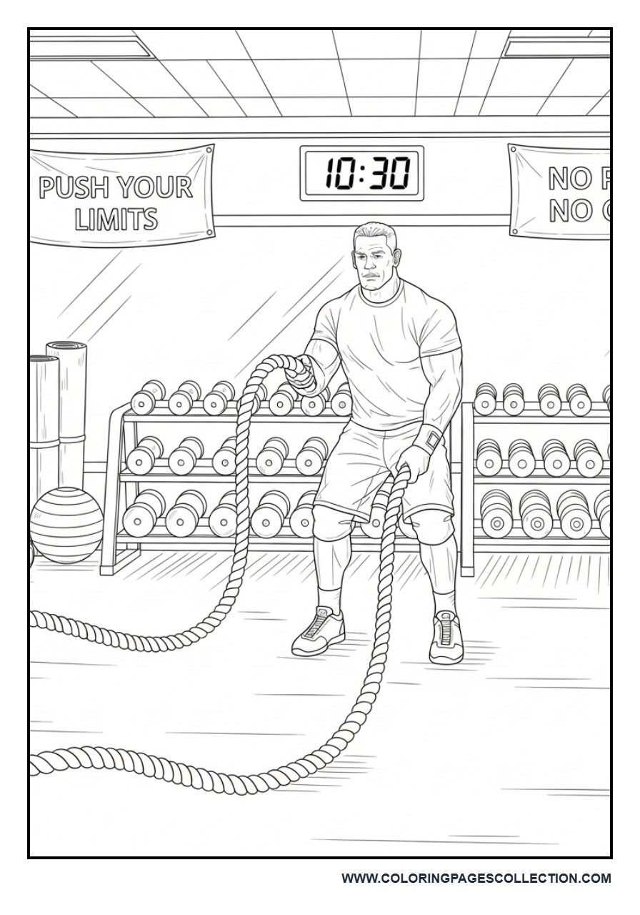 John Cena Training with Battle Ropes