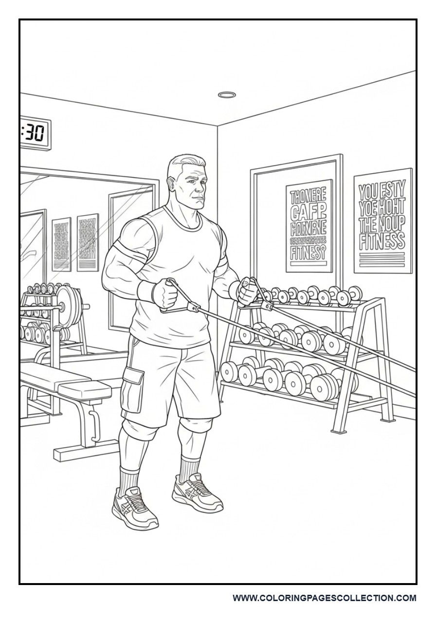 John Cena Training with Resistance Bands