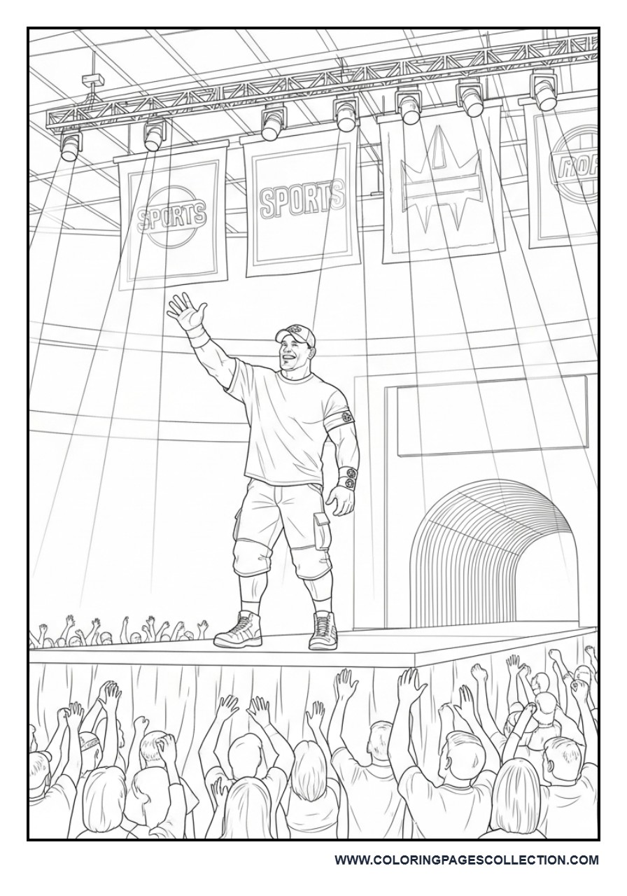 John Cena Waving from the Entrance Stage