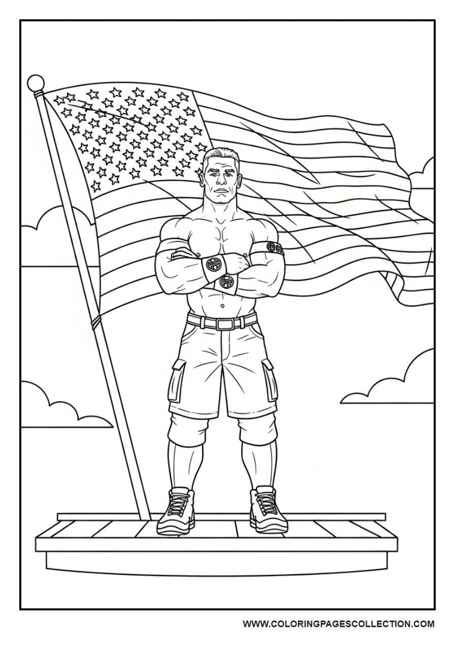 John Cena with an American Flag Theme