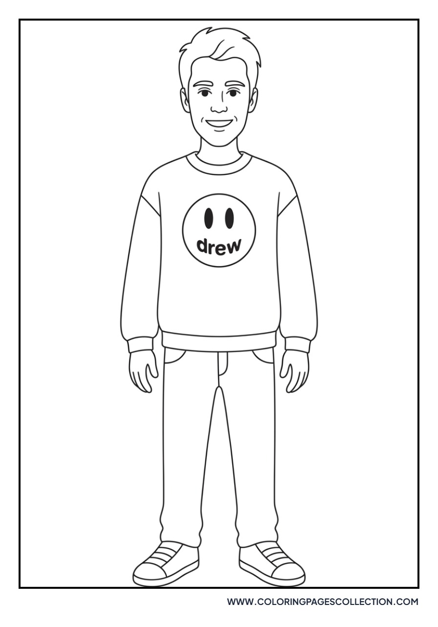 Justin in Drew House Merch