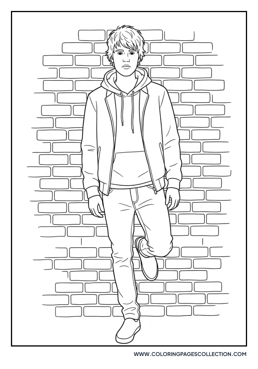 Justin Leaning Against Wall