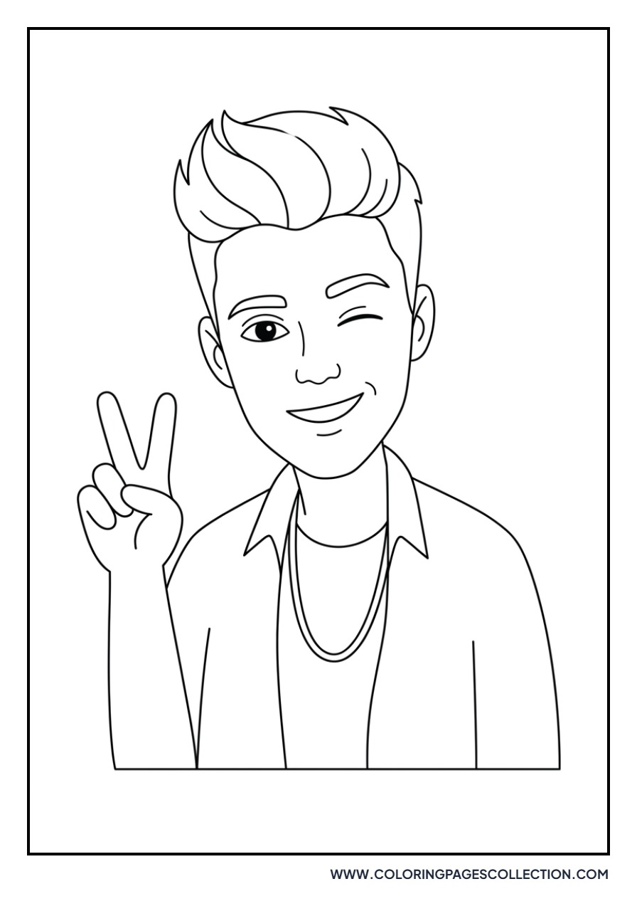 Justin Peace Sign Gesture