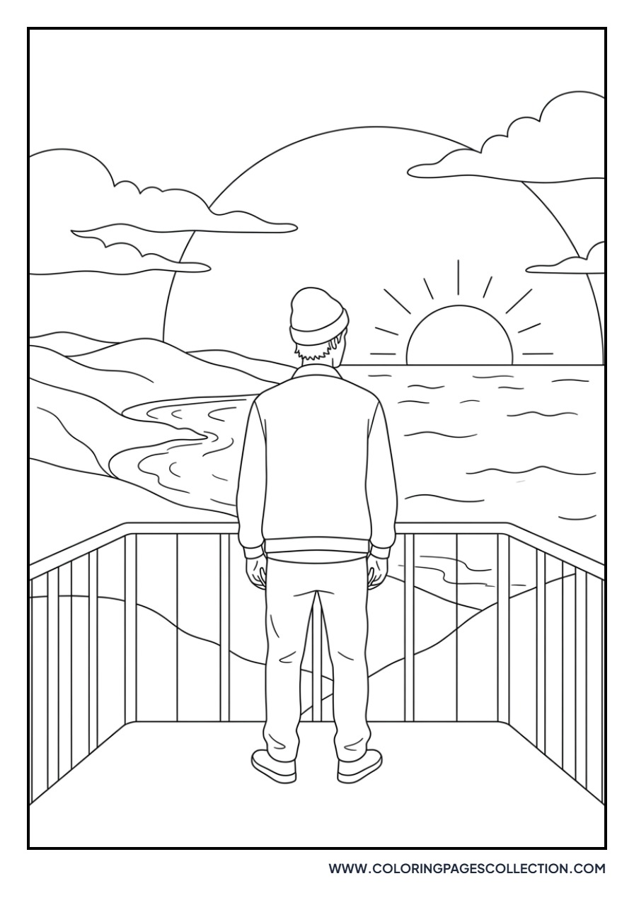Justin Watching Sunset