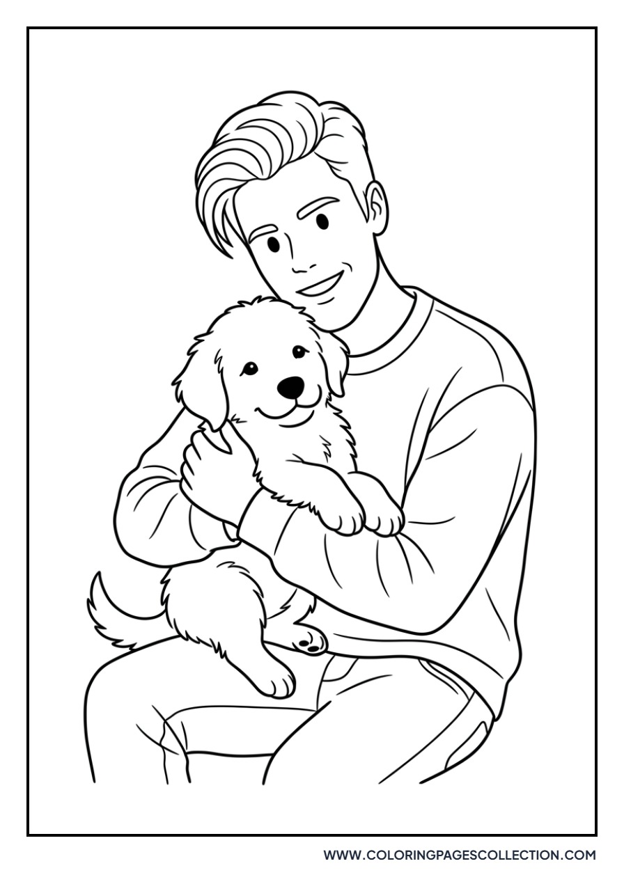 Justin with a Puppy