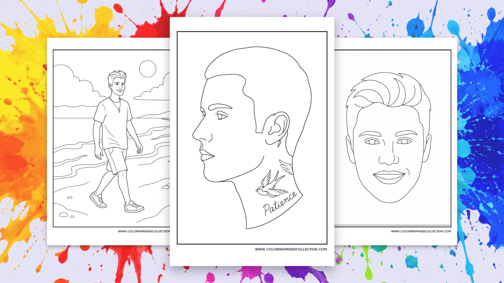 50+ Free Printable Justin Bieber Coloring Pages