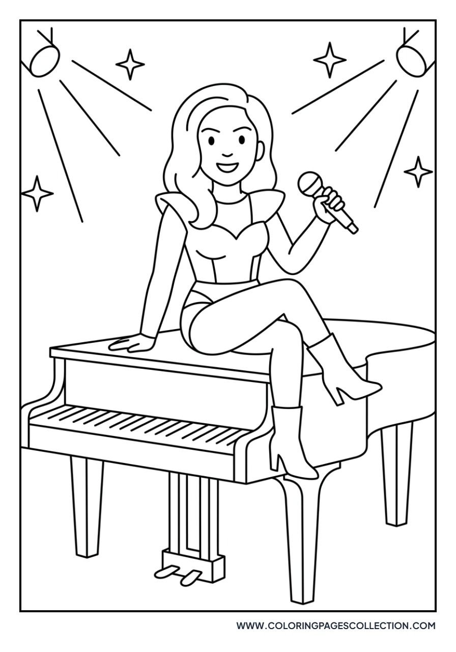 Lady Gaga Sitting on Piano