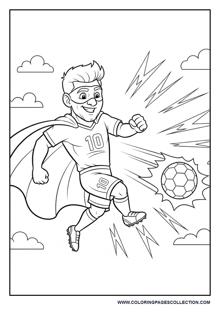 Messi Cartoon Hero Style Page