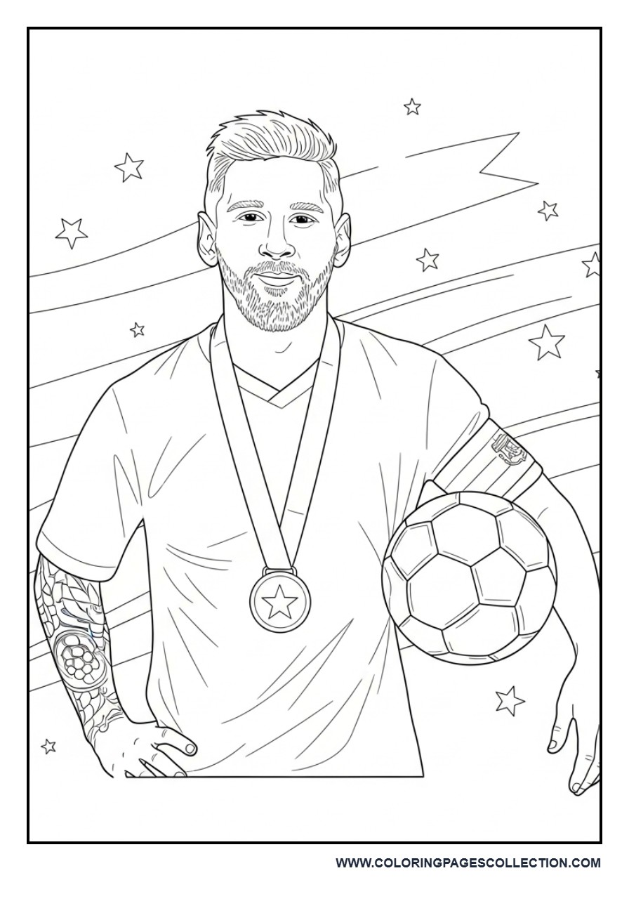 Messi Champion Pose with Medal