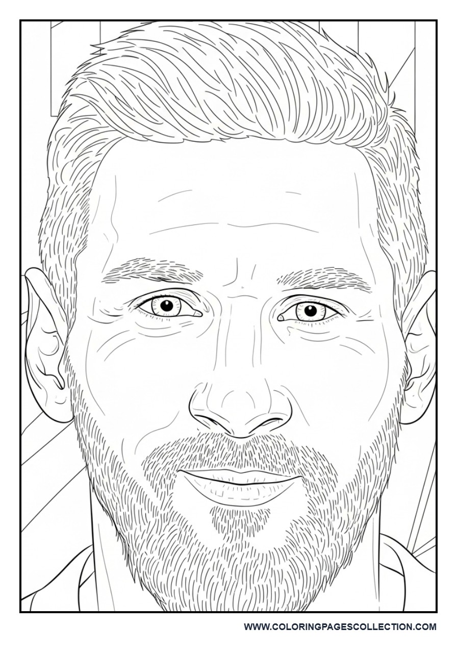 Messi Close-Up Face Cover Design