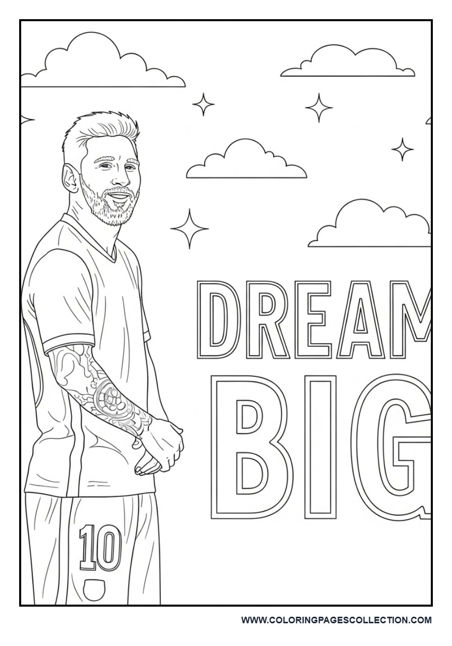 Messi Dream Big Quote Design