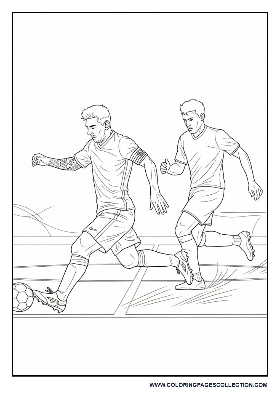 Messi Dribbling Past Defender