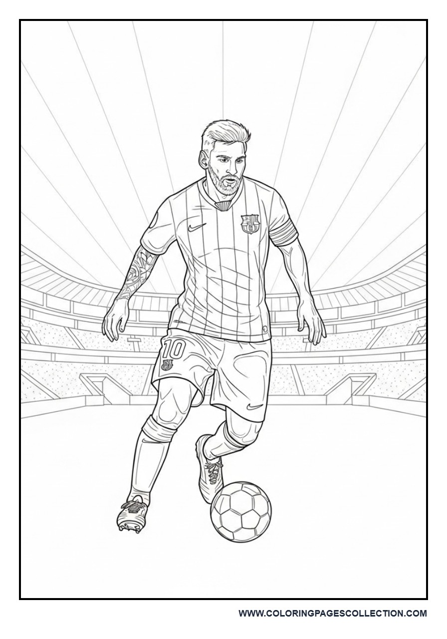 Messi Dribbling with Crowd Perspective