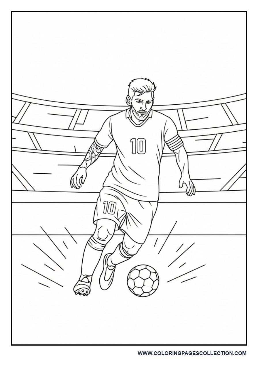 Messi Dribbling with Simple Stadium