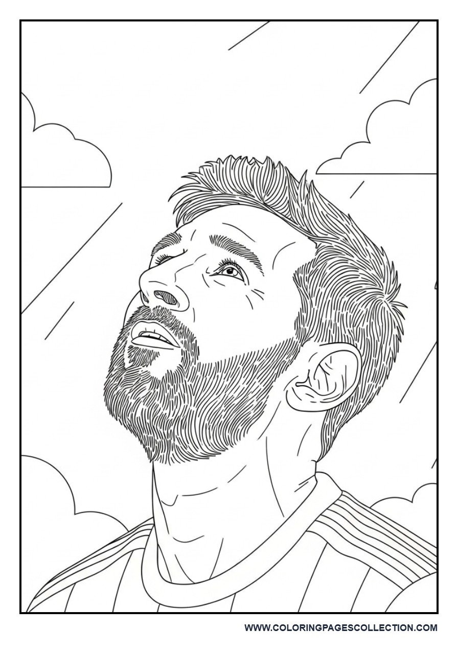 Messi Iconic Look Up Pose Detailed