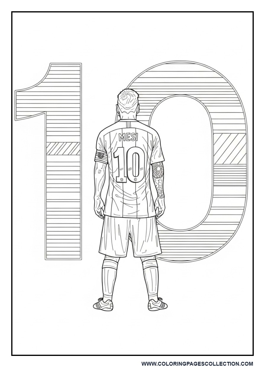 Messi Jersey Number 10 Poster Style