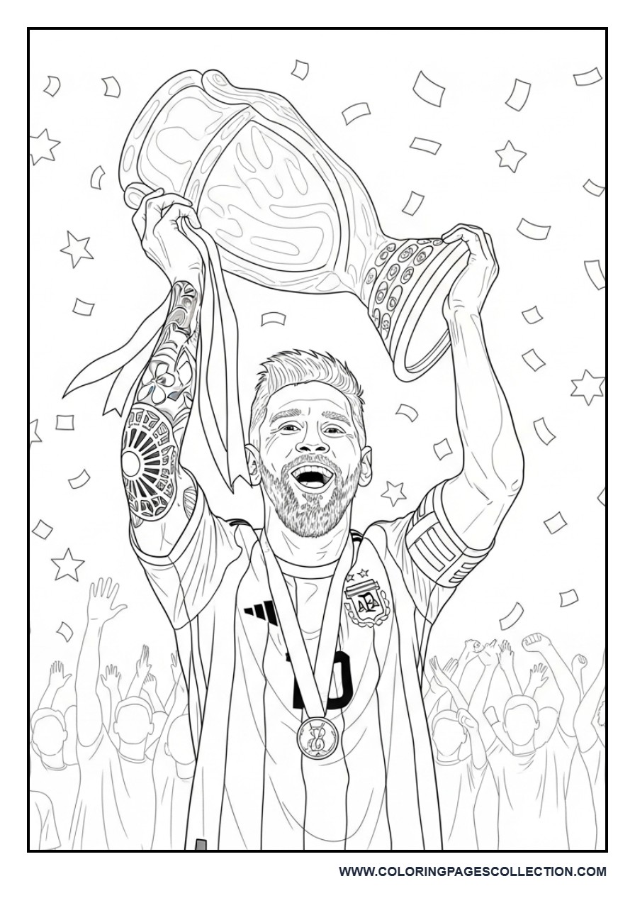 Messi Lifting Trophy Celebration Scene