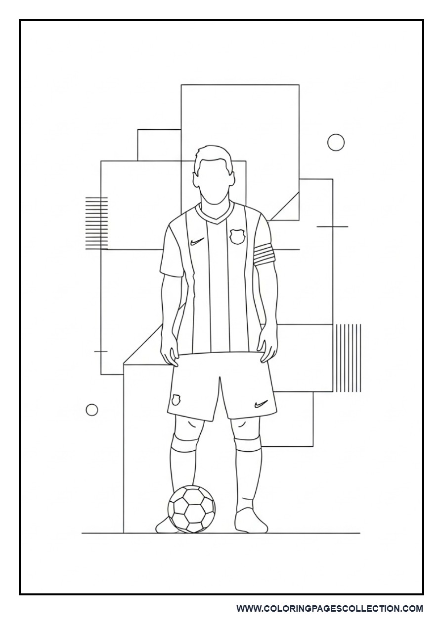 Messi Minimal Line Art Design