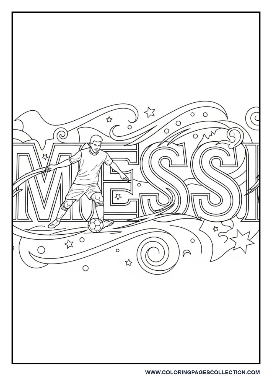 Messi Name Typography Art