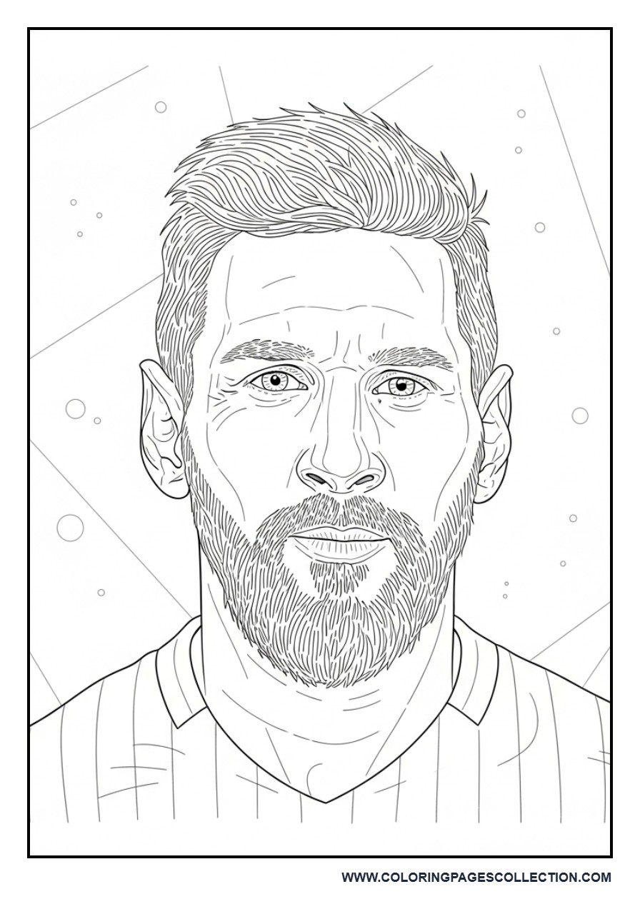 Messi Realistic Portrait with Light Detail Background