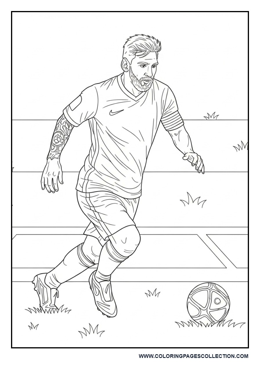 Messi Running with Field Lines