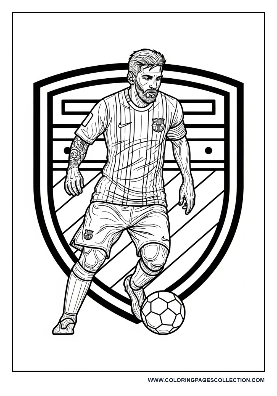 Messi Shield Logo Style Design