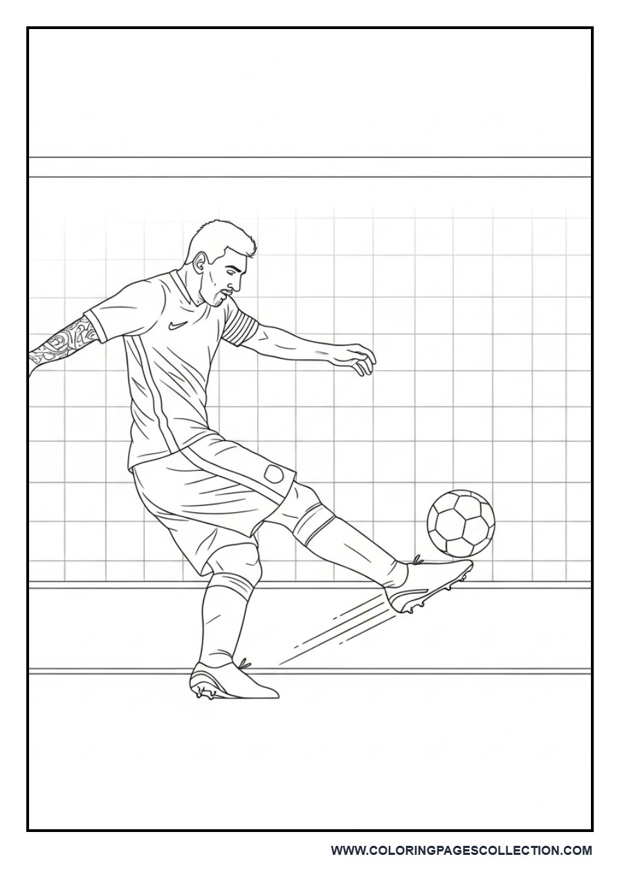 Messi Shooting Goal with Net