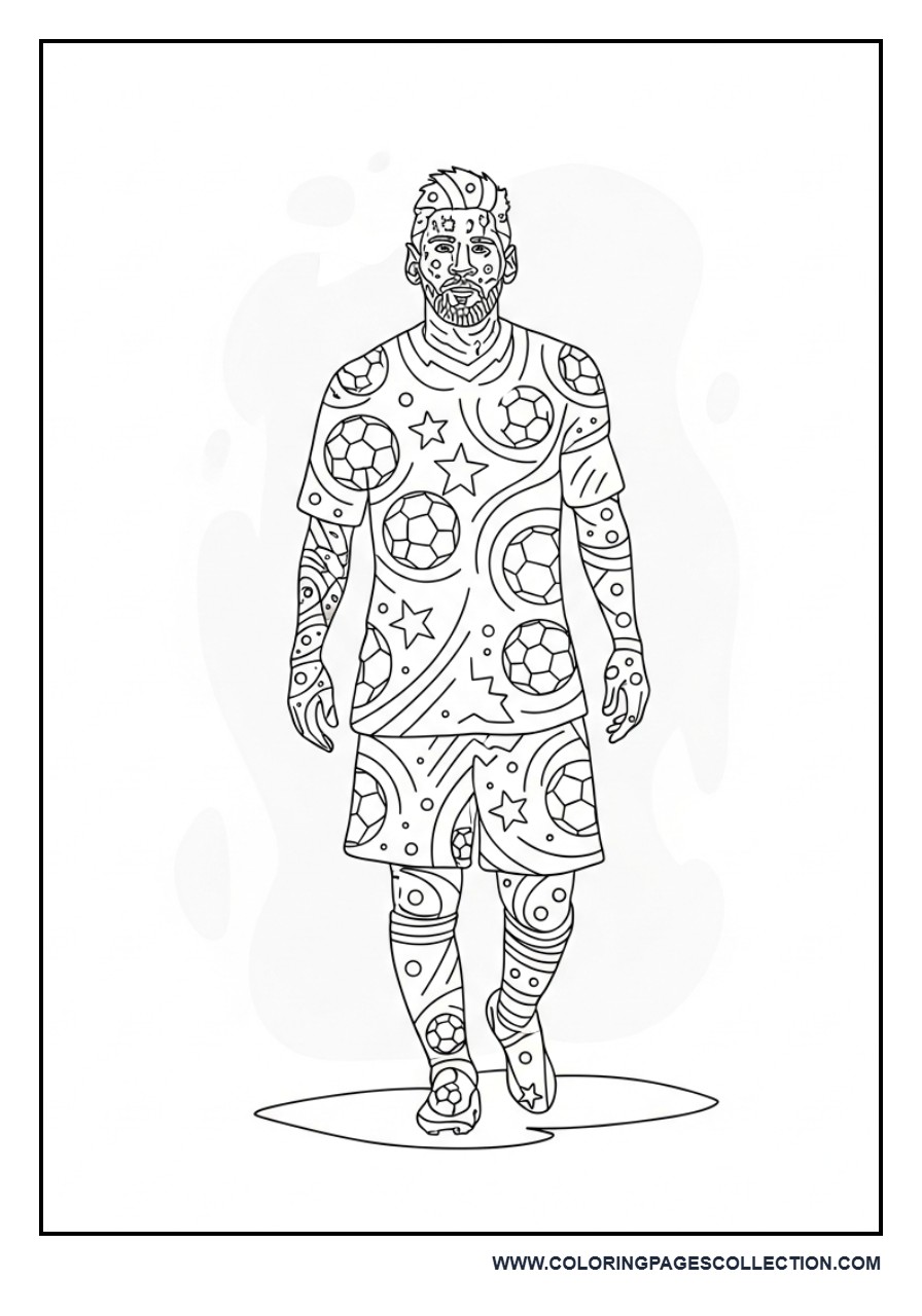 Messi Silhouette Pattern Art