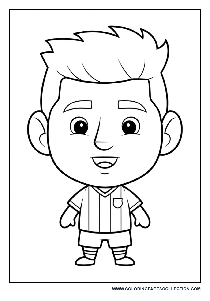 Messi Smiling Cartoon Style