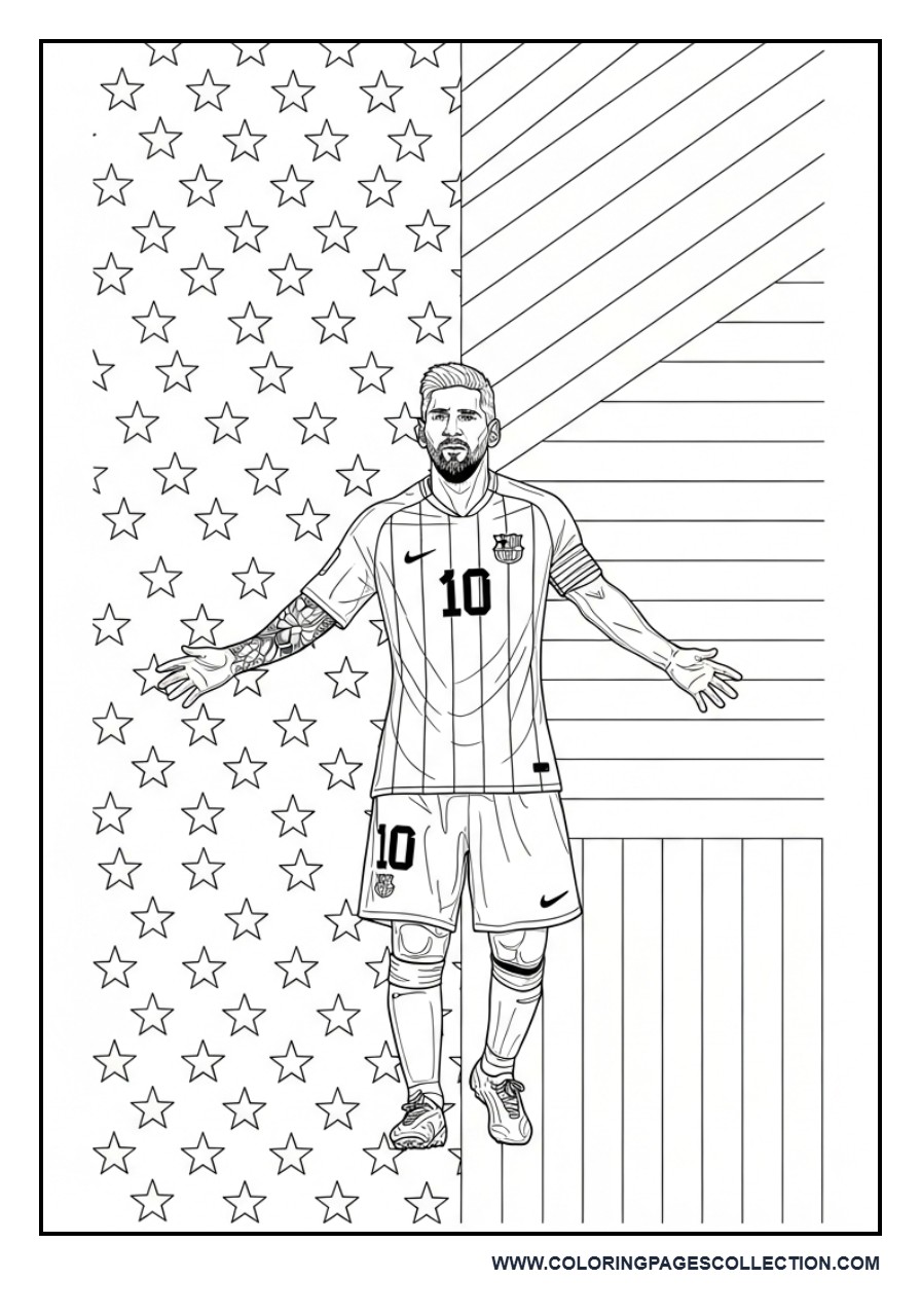 Messi Split Background Contrast Design