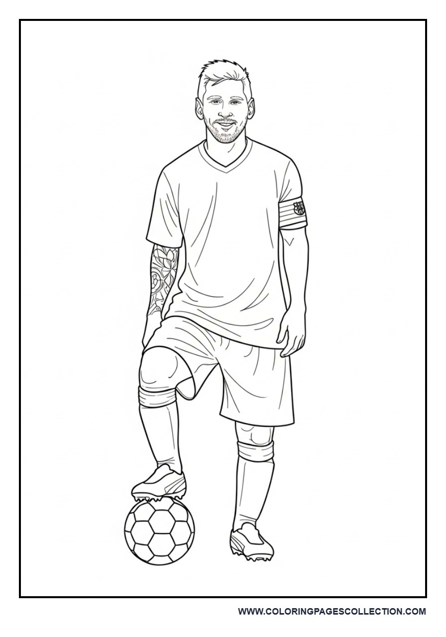 Messi Standing with Ball Under Foot