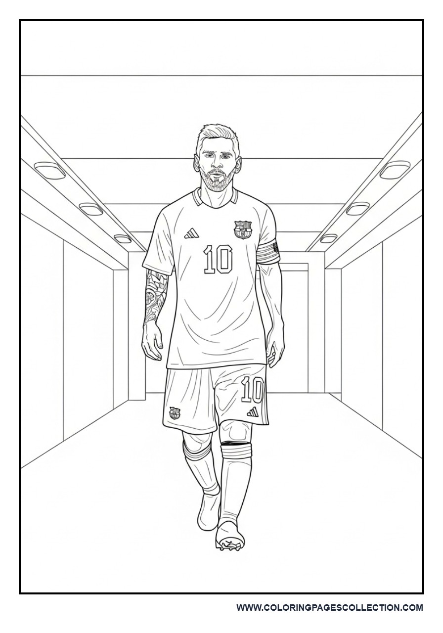 Messi Walking Through Stadium Tunnel